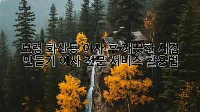 보령 화산동 이사 후 깨끗한 새집 만들기: 이사 전문 서비스 활용법
